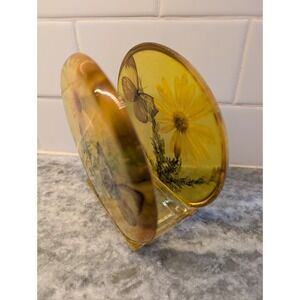 Vintage Lucite Real Butterfly Botanical Napkin Letter‎ Holder 60s 70s Boho  MCM